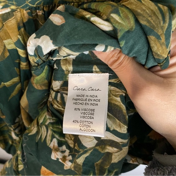 Cara Cara Millbrook Floral Dress in Green Botanical Birds in Size XS - Picture 7 of 16